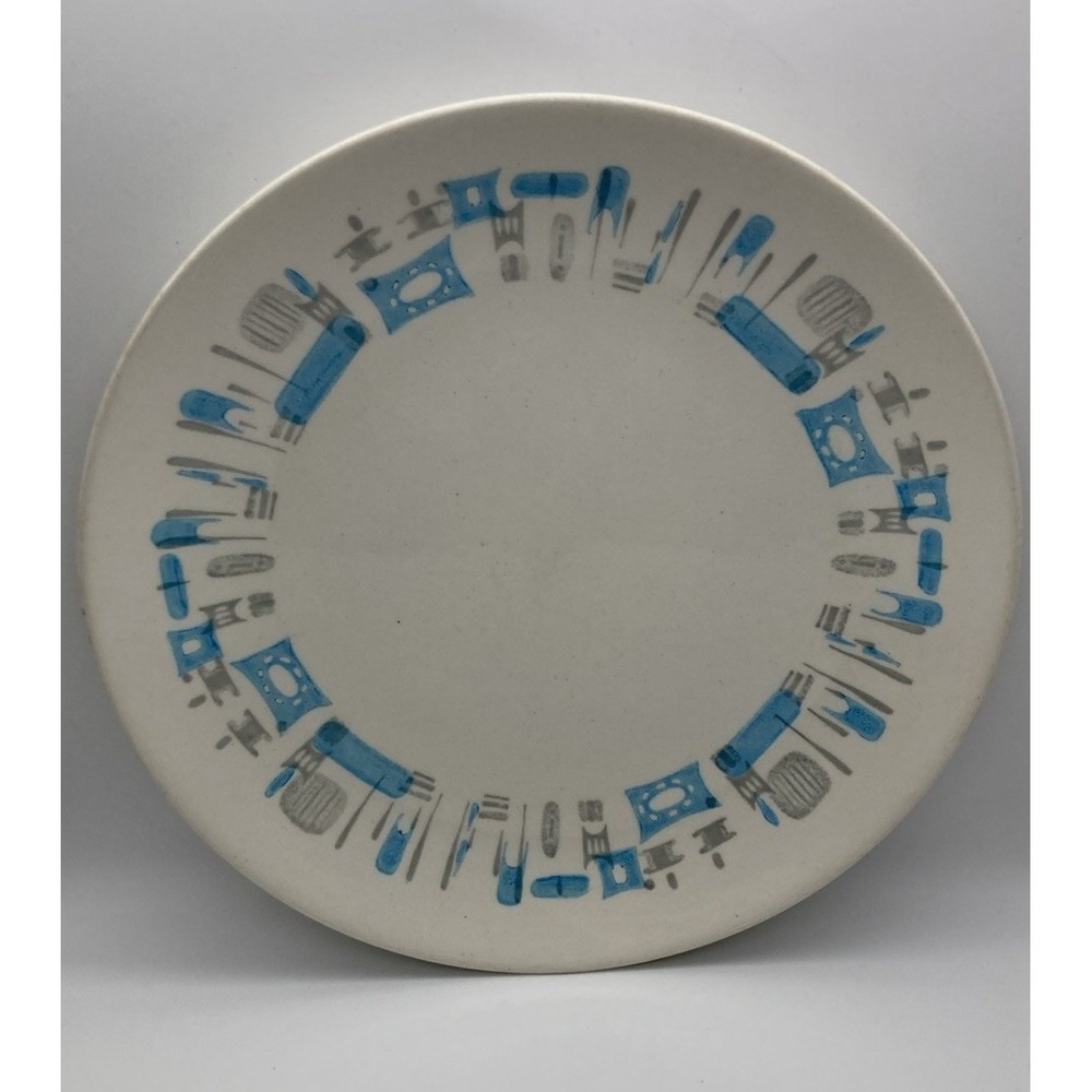 1 Vintage Atomic MCM Royal China BLUE HEAVEN Dinner Plates 10" USA